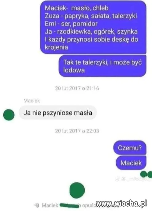 Nie przyniosę masła