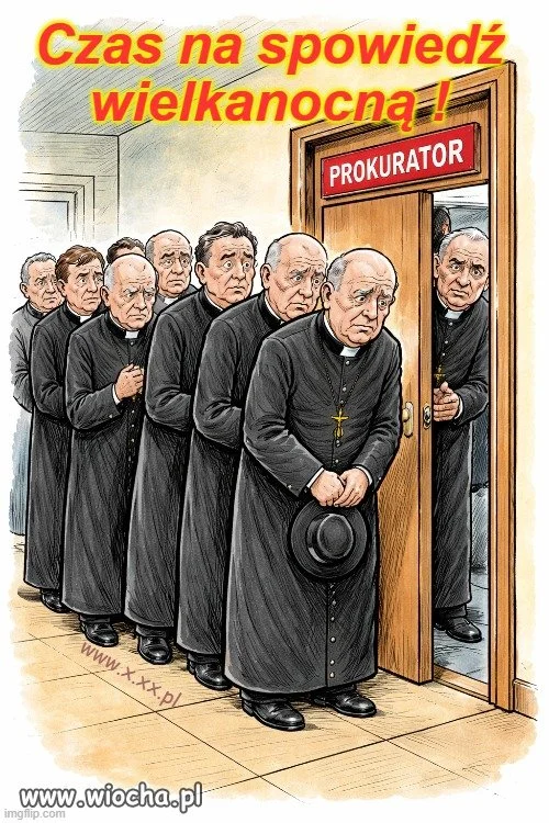 Panowie kieckowi zachęcają do spowiedzi.