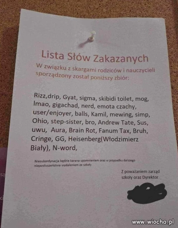 Lista Słów Zakazanych