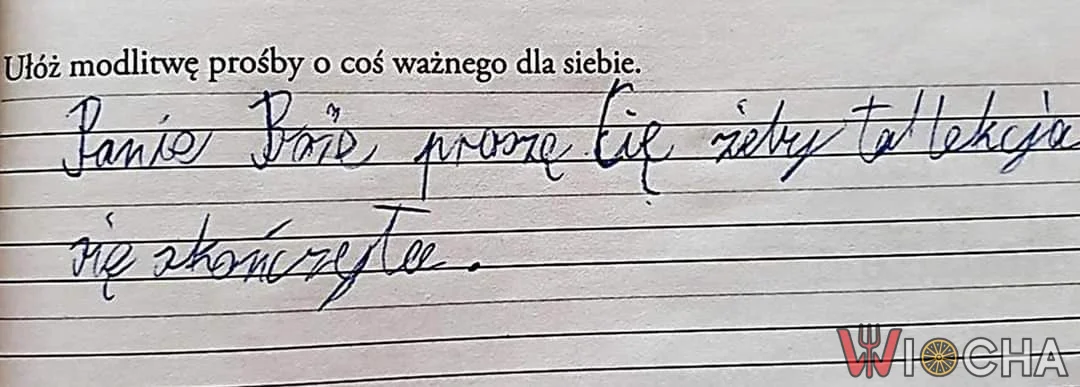 Modlitwa o koniec lekcji
