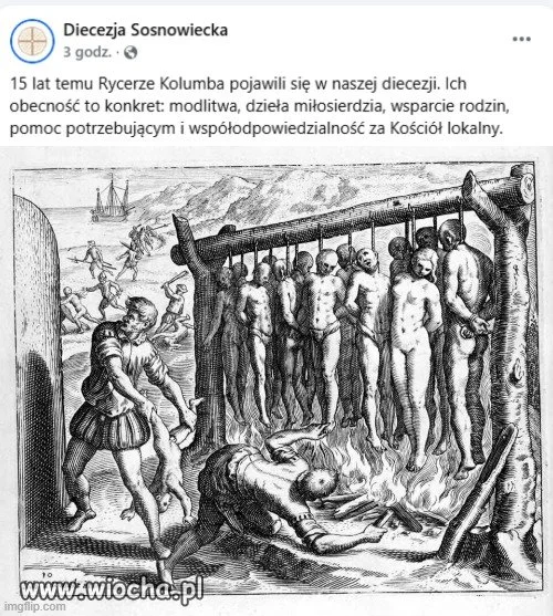 Ilustracja przedstawia Rycerzy Kolumba