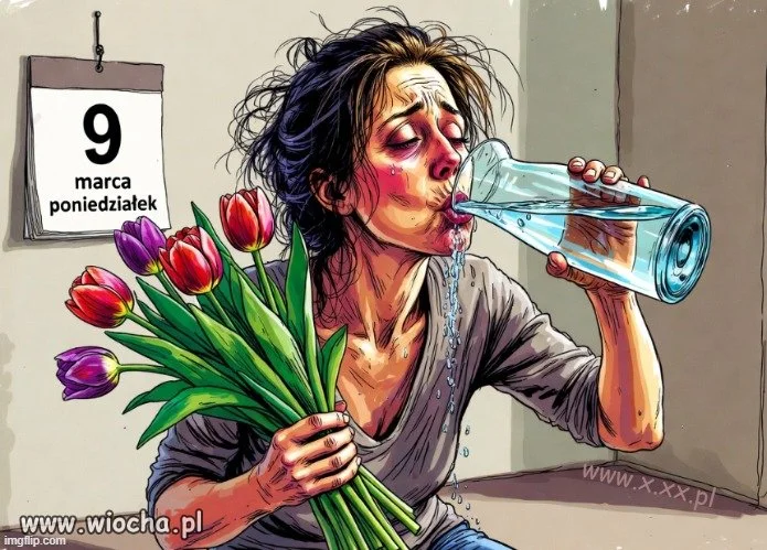 Woda w wazoniku po tulipanach