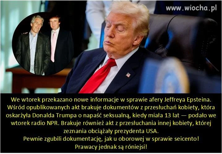 Nowe informacje w sprawie afery Jeffreya Epsteina.