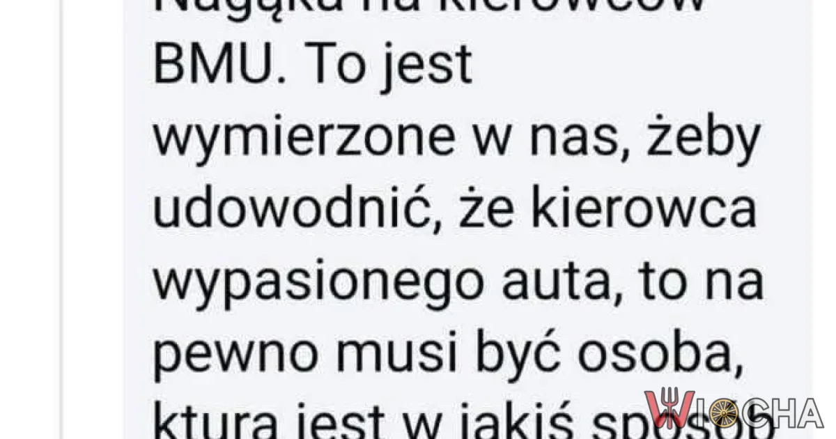 Nagąka na kierowców BMU