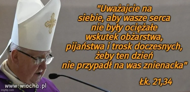 Słowa ewangelii Łukasza w jego ustach