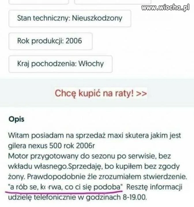 Ledwo kupił 