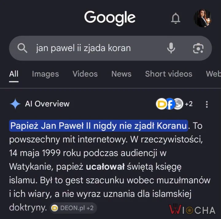 Jan Paweł II nie jadł Koranu