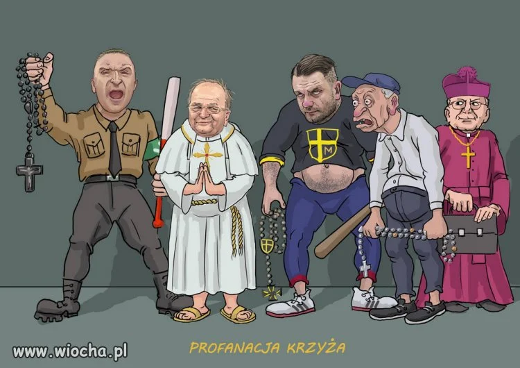 Prawacka profanacja krzyza na jednym obrazku...!