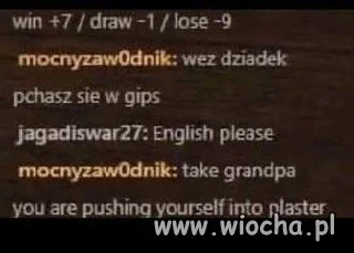 Dziadek, pchasz się w gips