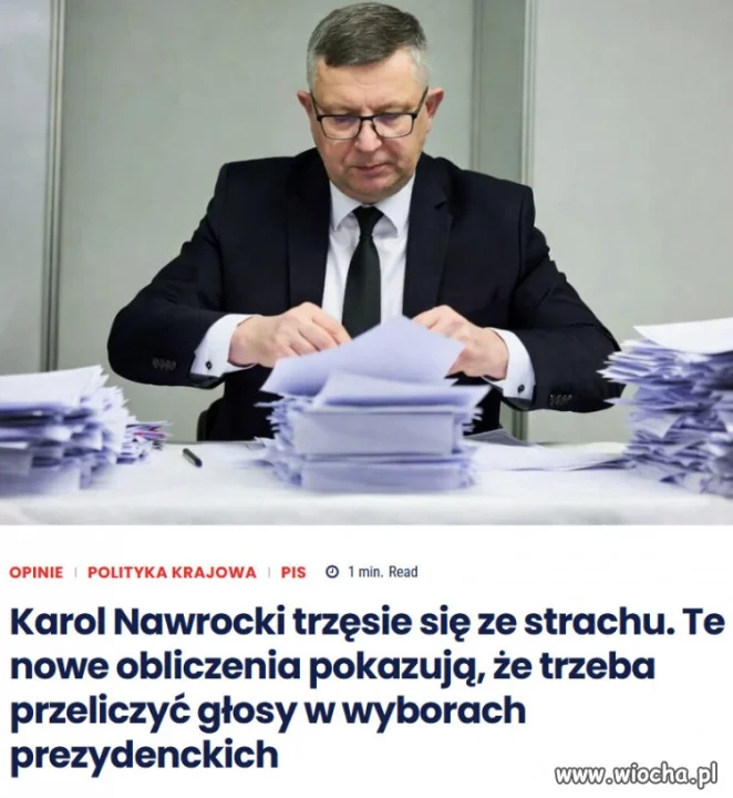 Uzurpator Nawrocki boi się panicznie przeliczenia głosów...