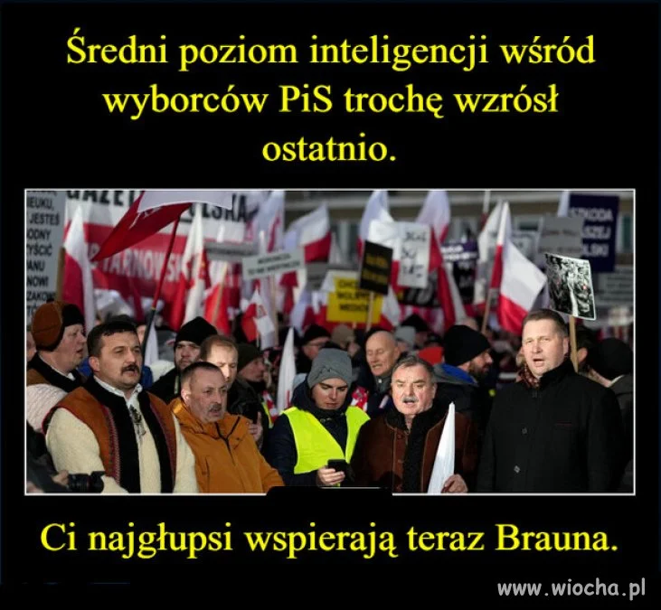 PiS mial poparcie w domach wariatow, teraz ma Braun