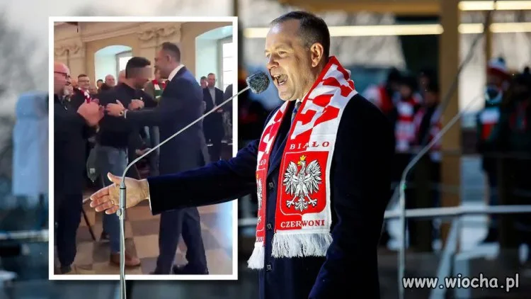 Nawrocki i serdeczne powitanie z szefem gangu kiboli