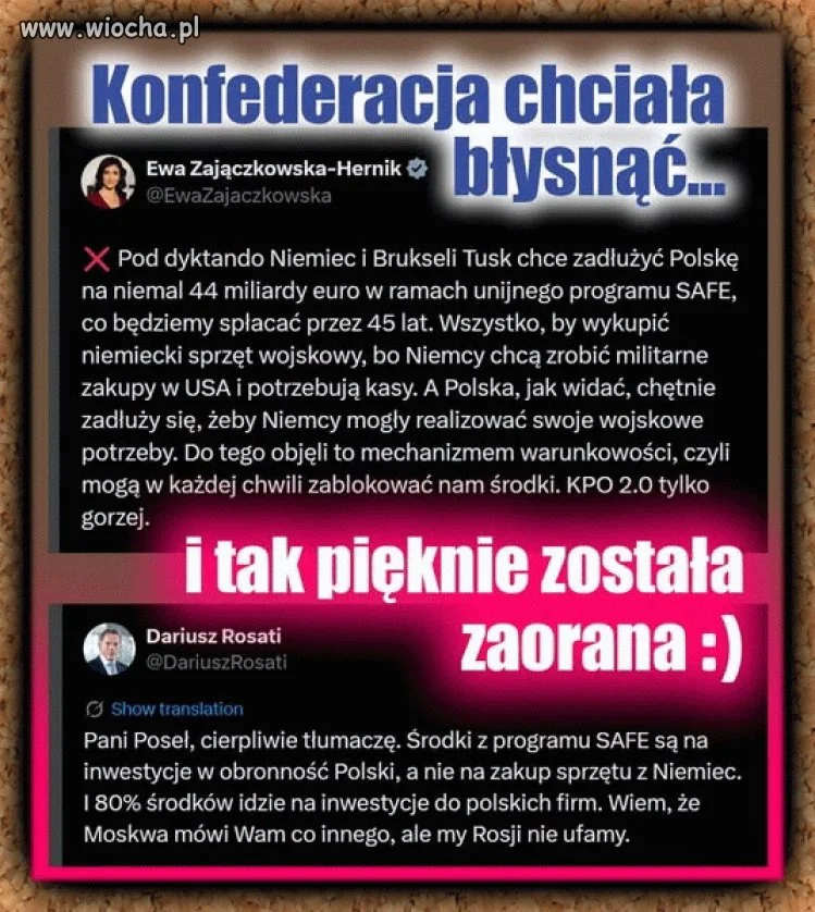 Piękne zaoranie ruskiej onucy
