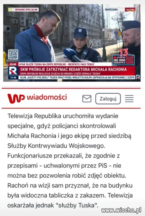 "Atak służb Tuska na telewizję Republika"
