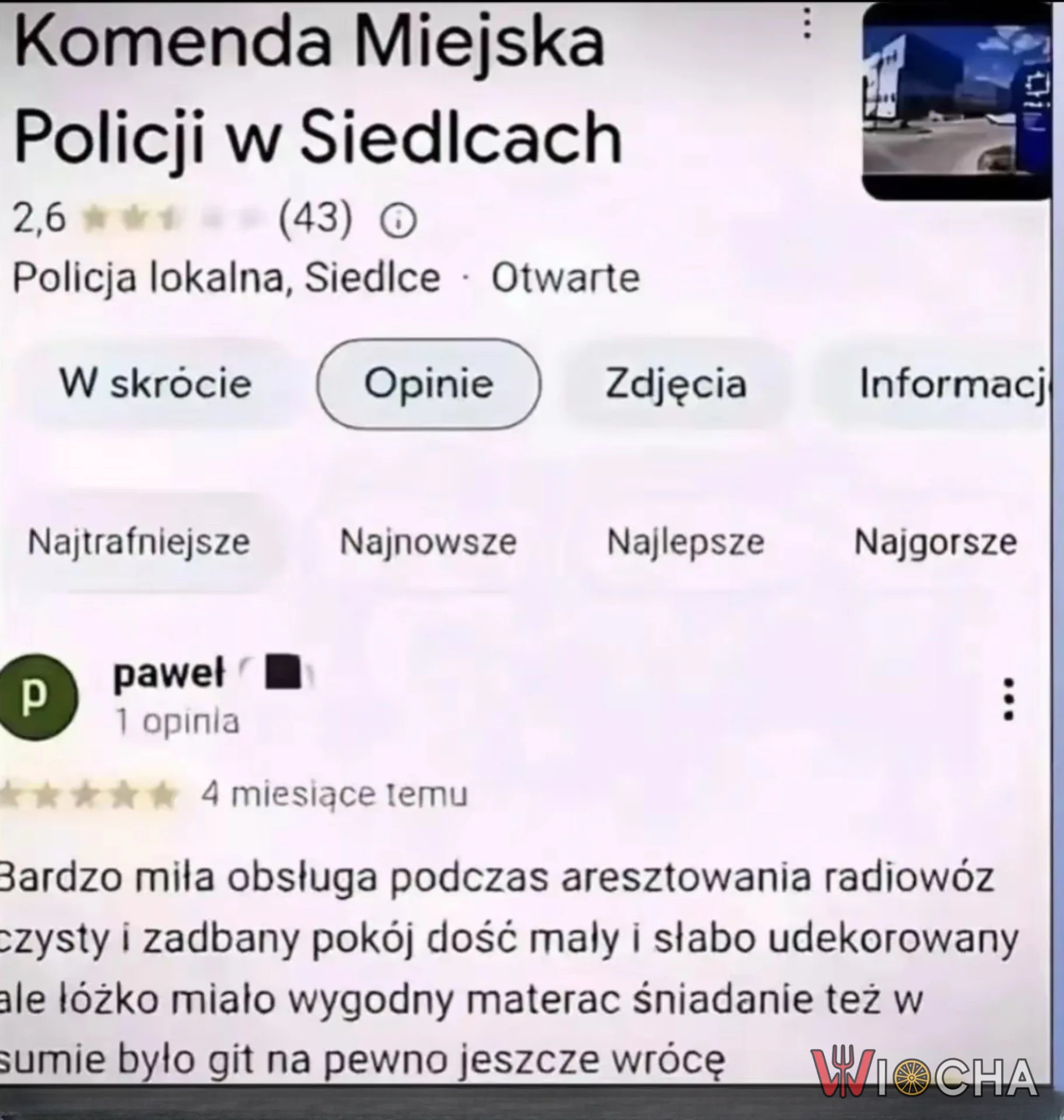 Recenzja komisariatu