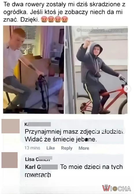 To moje dzieci na tych rowerach