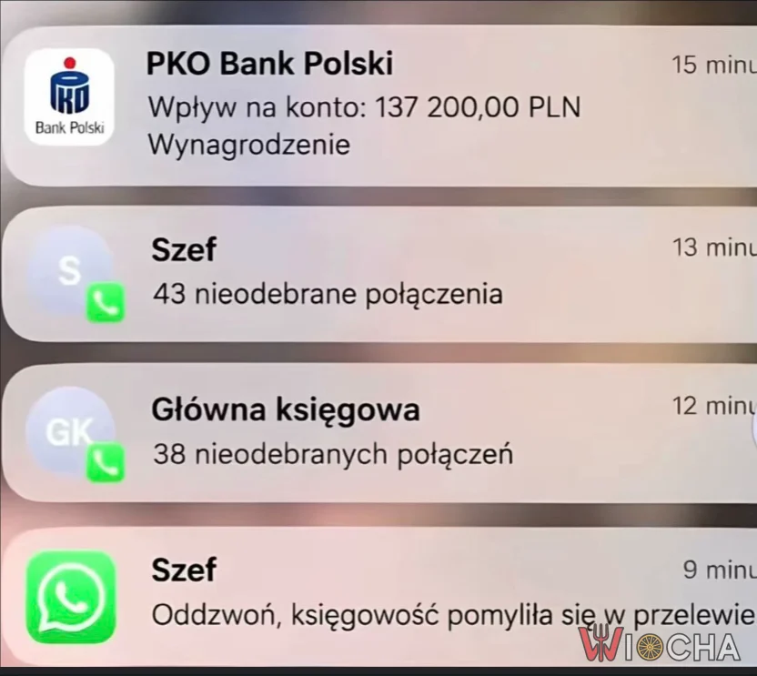 Uwielbiam kiedy księgowa się pomyli potem dzwoni z szefem na zmianę kto szybciej się dodzwoni do mnie :)