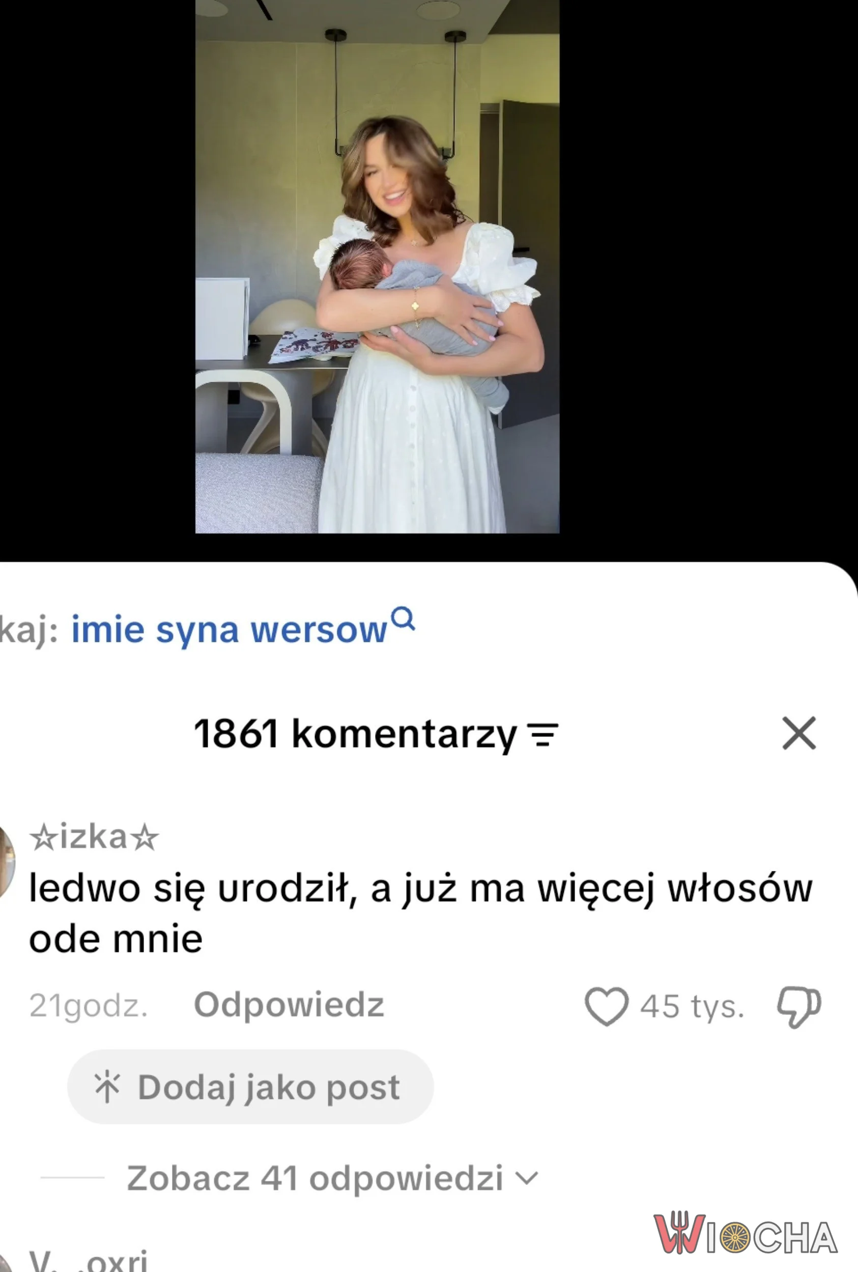 Noworodek ma pełno włosów na głowie