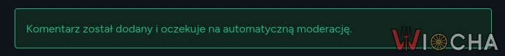 I tak już wiszą dwa komentarze, od kilku dni