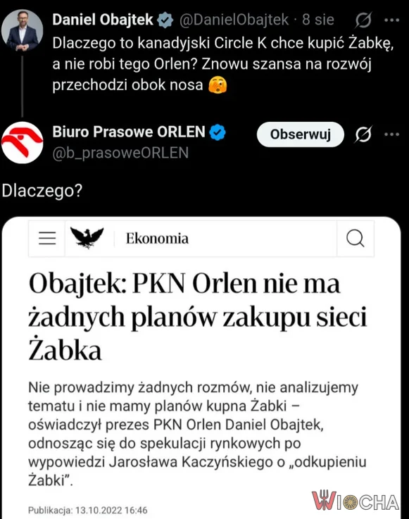 Biuro prasowe ORLEN-u zmiotło byłego prezesa Daniela Obajtka