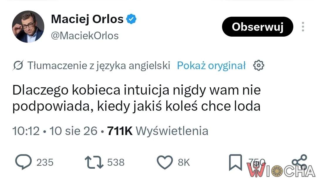 Ktoś się włamał na konto Macieja Orłosia?