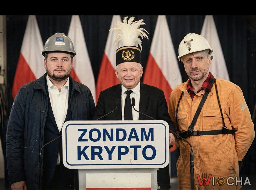 Rzadkie zdjęcie Jarosława Kaczyńskiego otwierającego kopalnię bitcoinów.