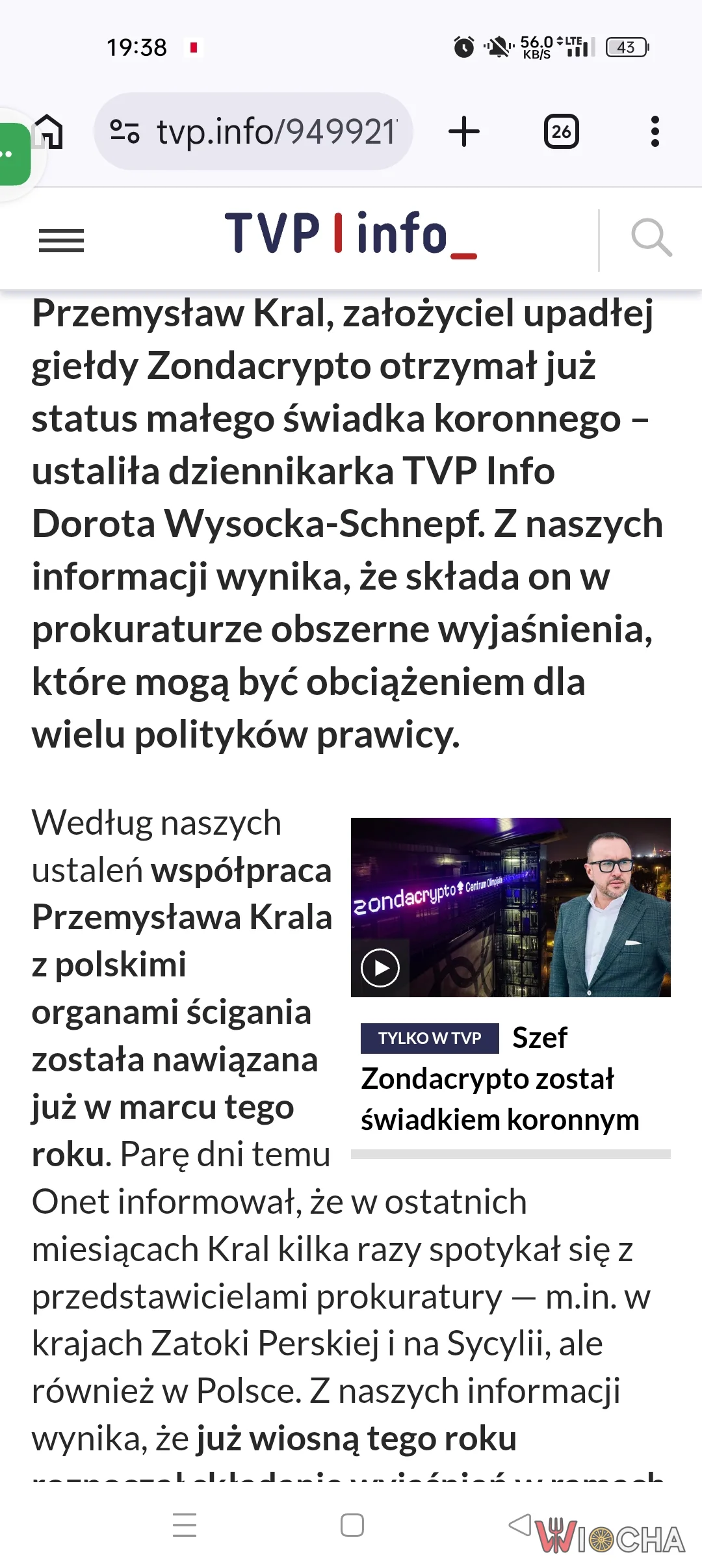 Podobno Kral zeznaje na prawicy panika