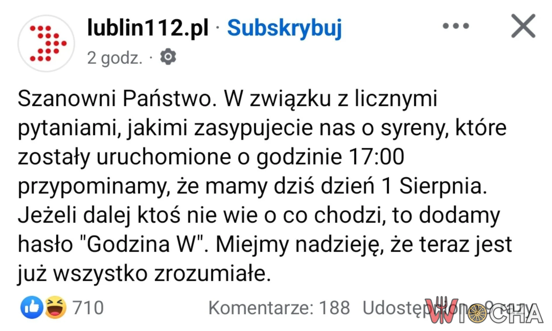 Ok, ale nie wiedzieć czemu są syreny 1 sierpnia to już serio wiocha...