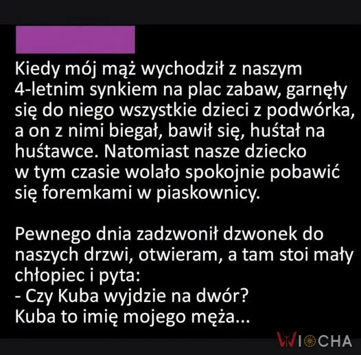 Ojciec zabiera sam siebie na plac zabaw