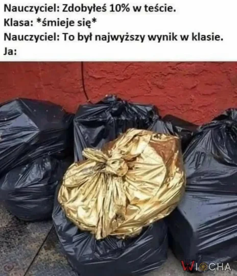 Złoty uczeń w śmieciach