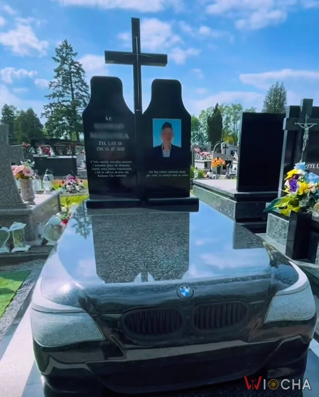 To nie AI. 18-latek ma nagrobek w kształcie BMW E60. Matka spełniła jego marzenie