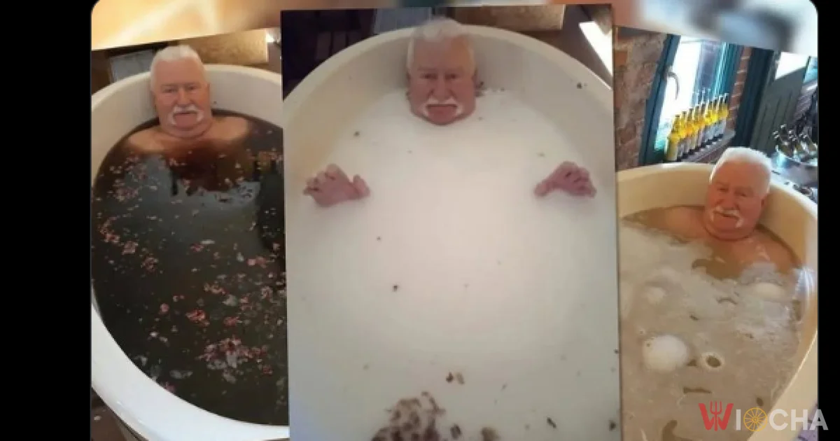 Lech Wałęsa w wannie