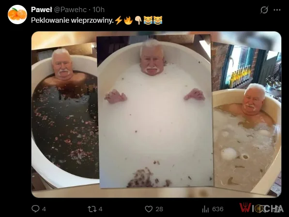 Lech Wałęsa w wannie