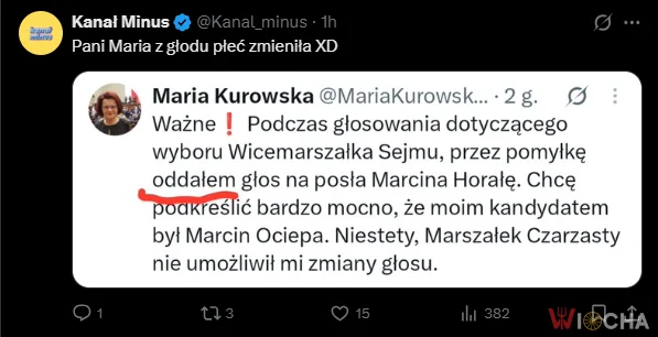 Pani Maria z głodu płeć zmienia XD