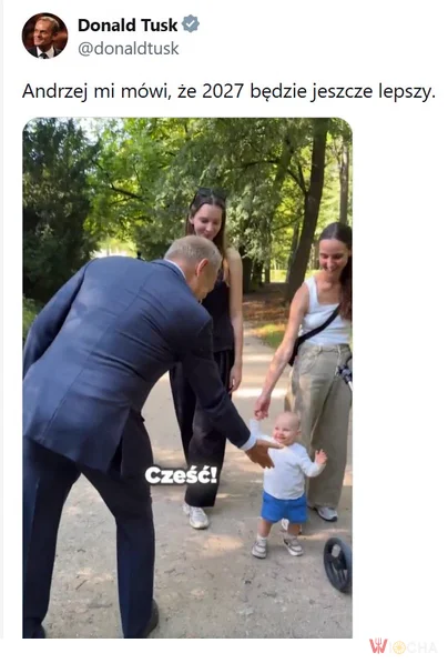 Ukazało się oryginalne zdjęcie z spaceru Donalda Tuska w łazienkach warszawskich