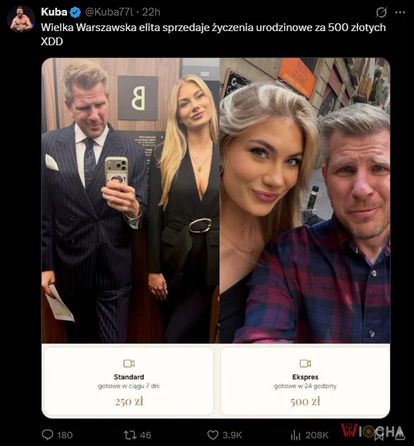 Urodzinowe życzenia za 500 zł