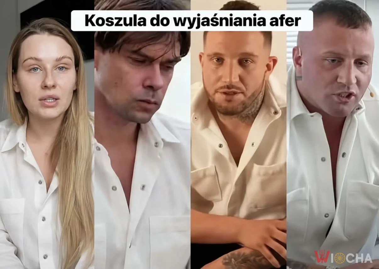 Afera nosi białą koszulę