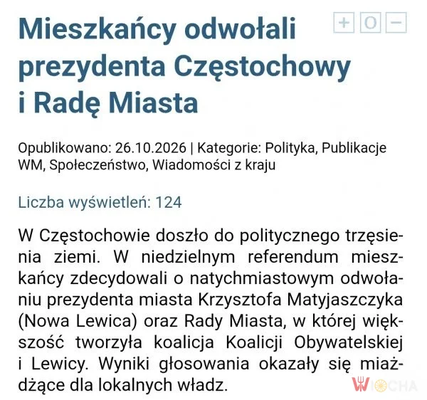 Koalicja rządząca straciła kolejne miasto.