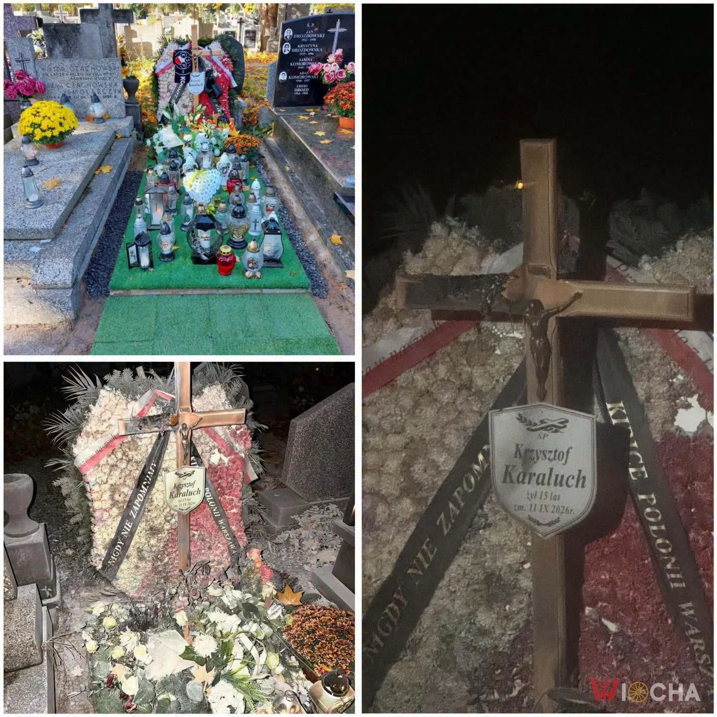 Szalik spłonął na grobie 15-latka. „Jak nisko trzeba upaść…”