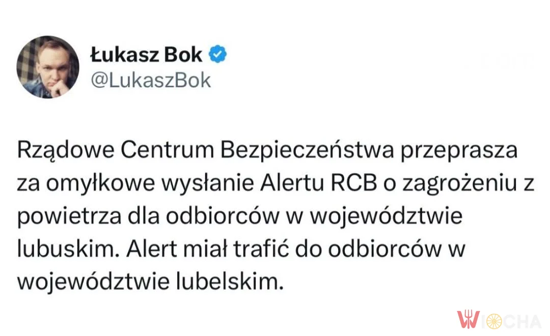 Alert w złym kierunku