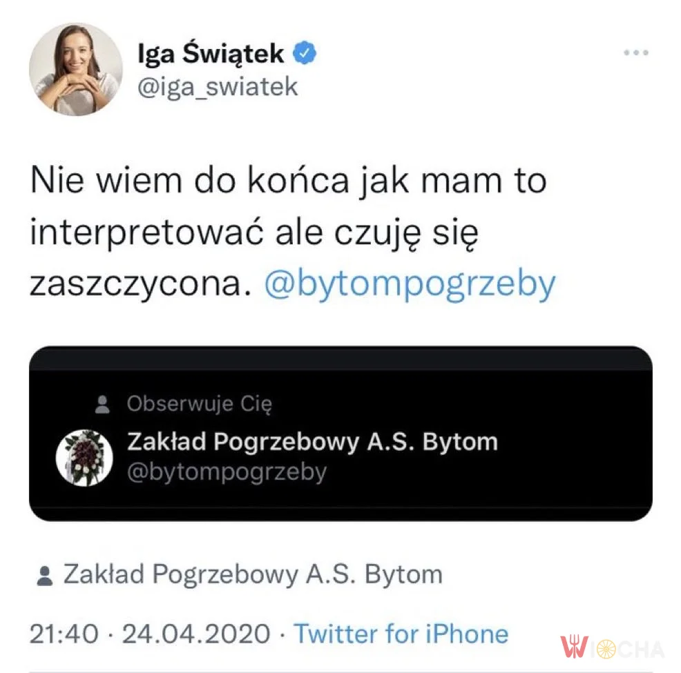Iga Świątek zaszczycona