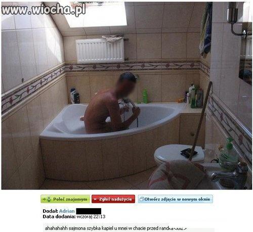 Lubię fotografować kolegów podczas kąpieli