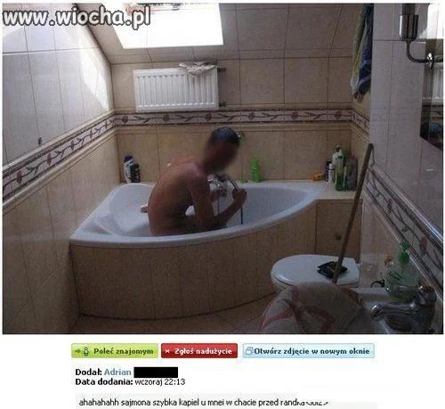 Lubię fotografować kolegów podczas kąpieli