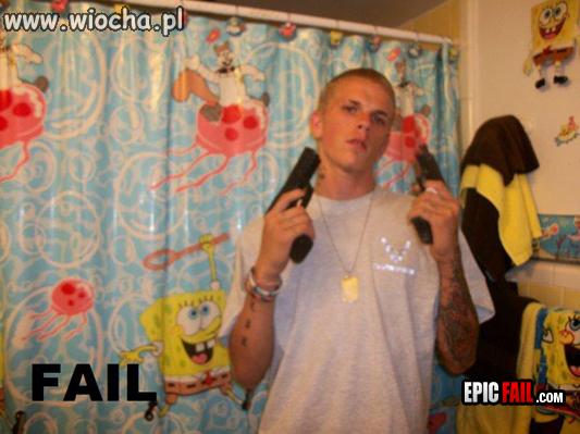Gangsta fotka w łazience
