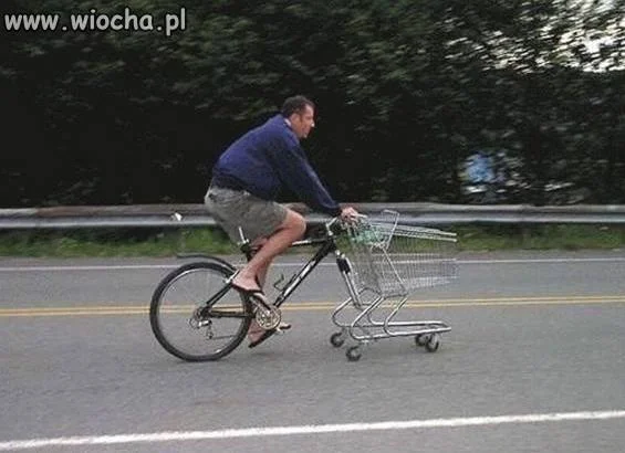 Wycieczka rowerowa na zakupy.