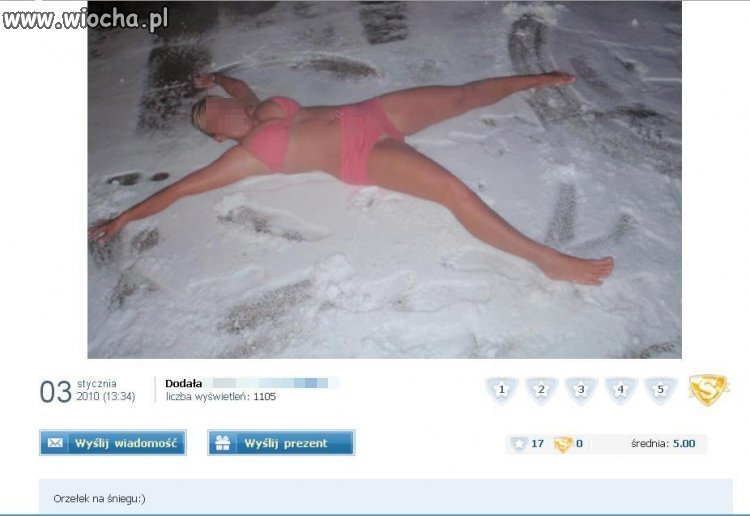 Orzełek na śniegu