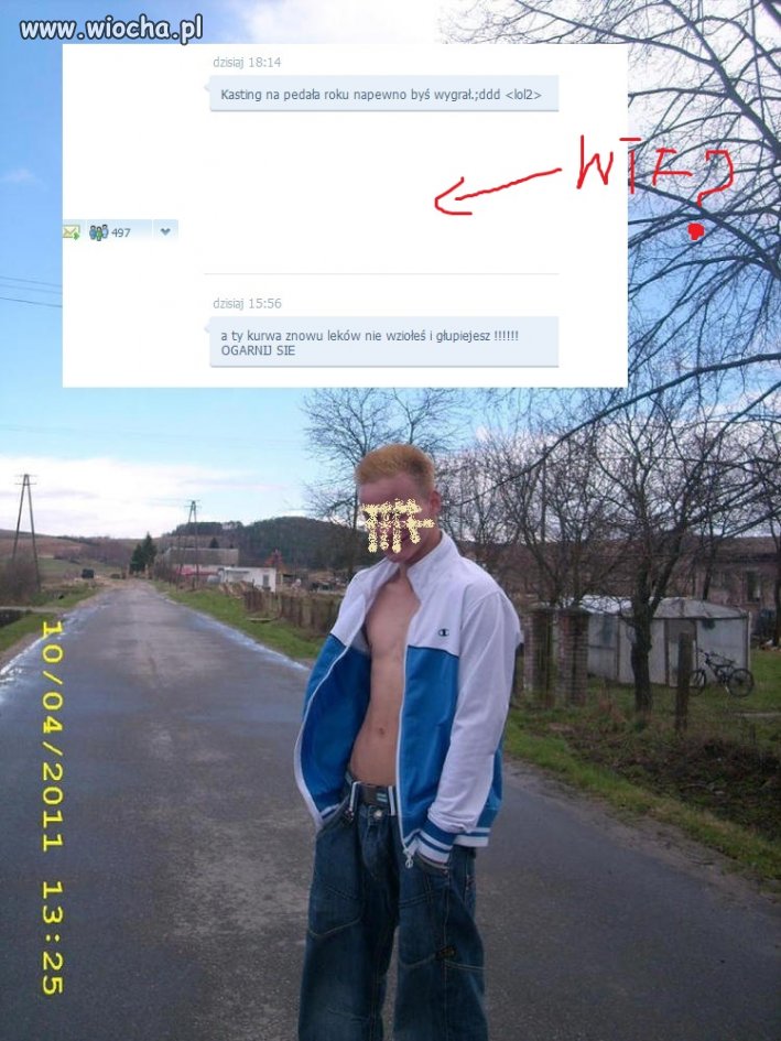 Wiejski kasanowa chciał się pochwalić klatą na nk  