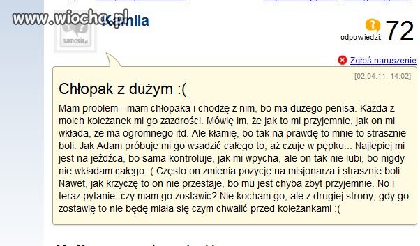Chodzi z nim bo ma...