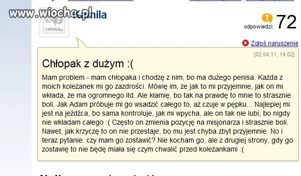 Chodzi z nim bo ma...