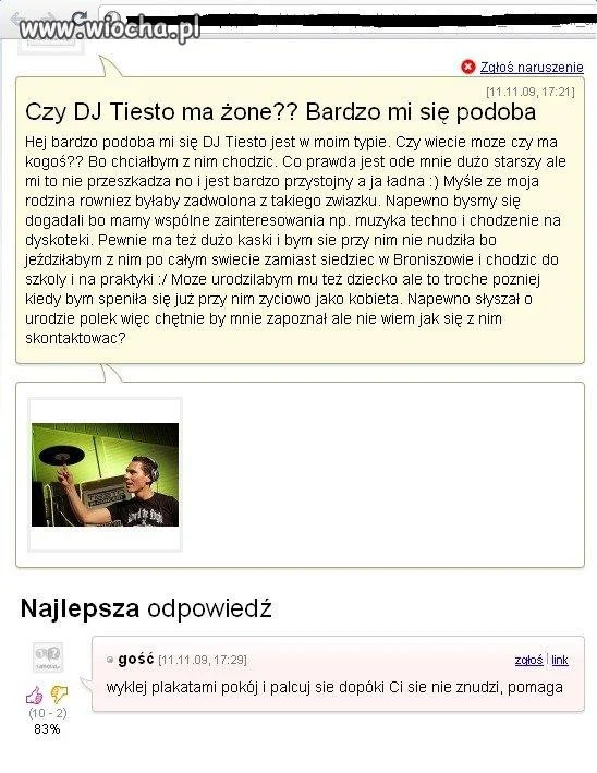 Z pozdrowieniami dla zdesperowanych nastolatek
